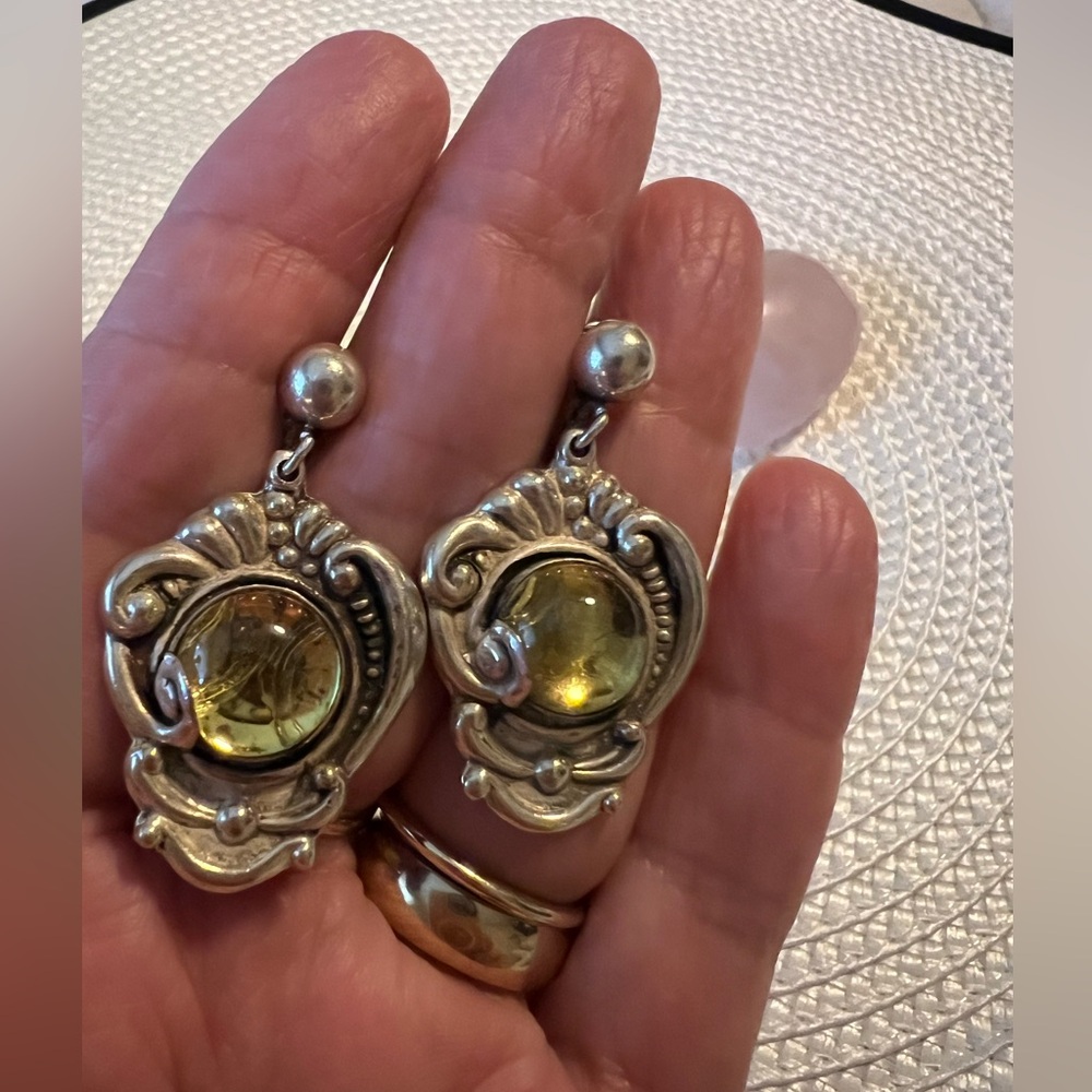 Very Rare Antique Taxco Sterling Pools of Light Screw-Back Silver Earrings